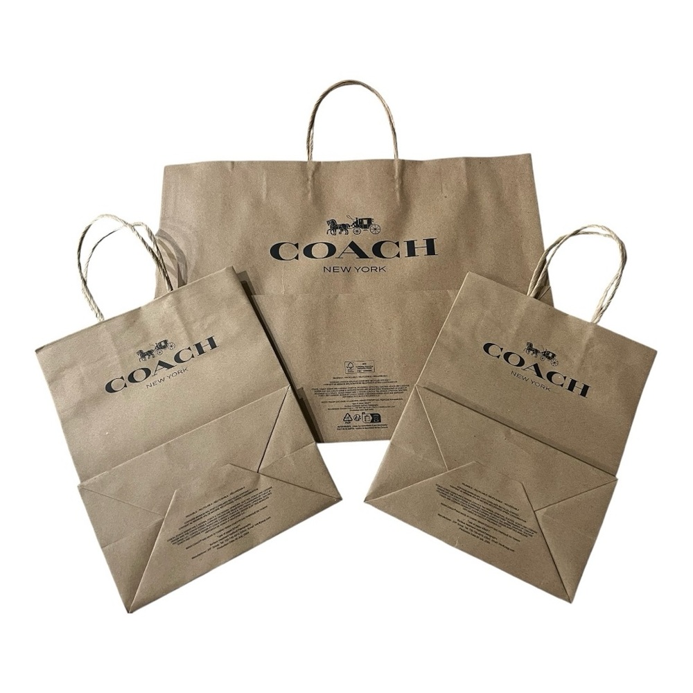 Set of 3—Coach Tan Shopping Bags